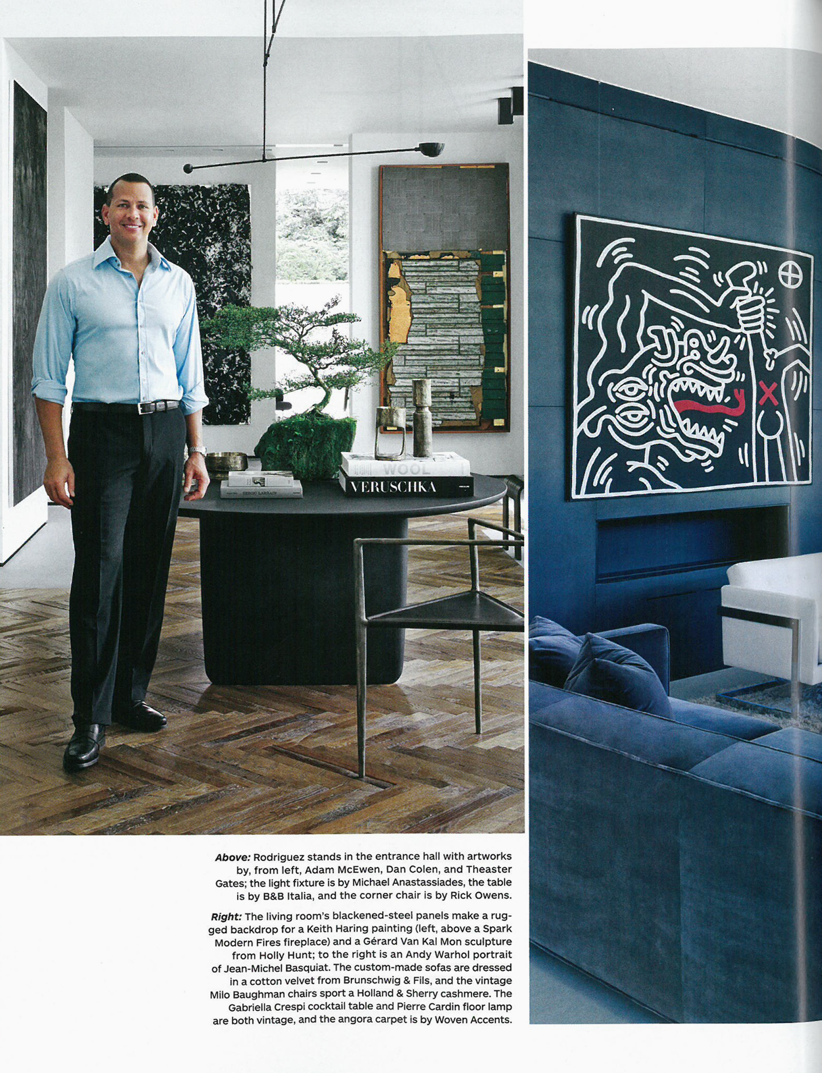 Architectural Digest article featuring the Tobi-Ishi Table from B&B Italia